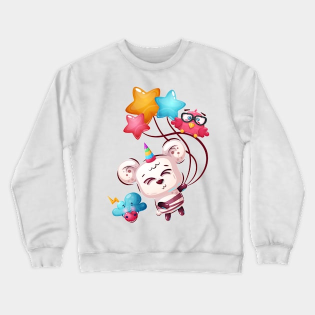 Cute Baby Panda Crewneck Sweatshirt by P-ashion Tee
